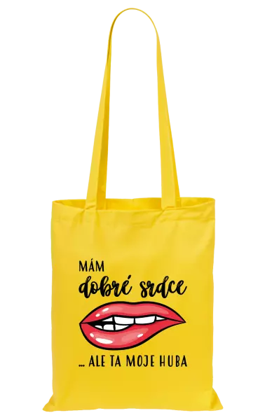 Látková taška Mám dobré srdce, ale ta moje huba