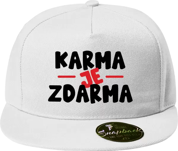 Snapback kšiltovka Karma je zdarma