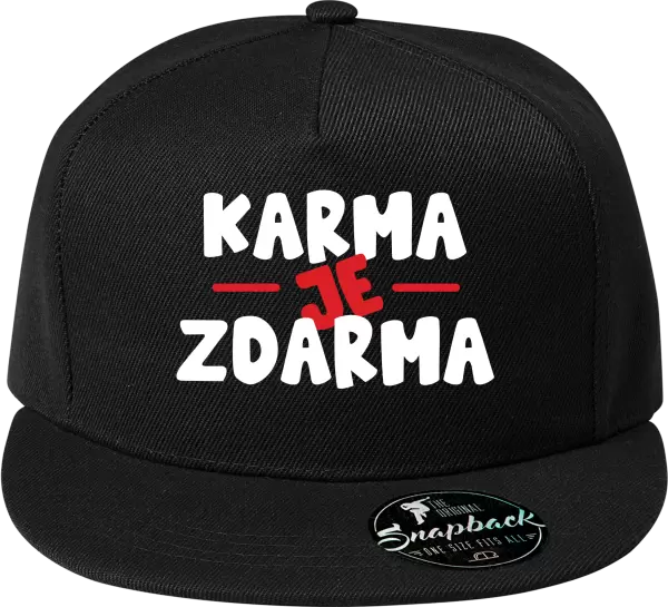 Snapback kšiltovka Karma je zdarma