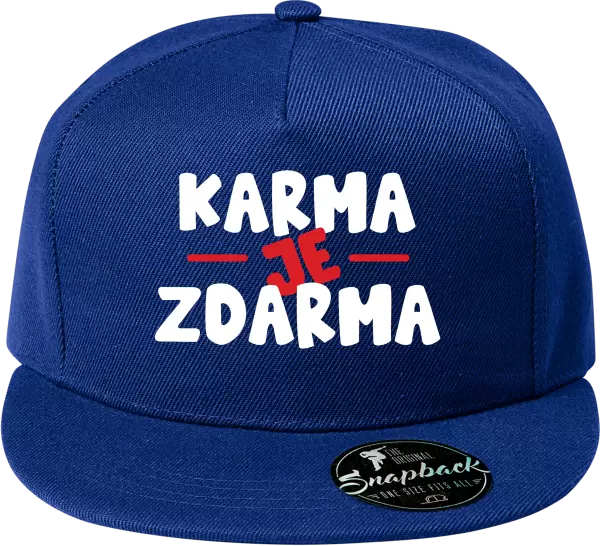Snapback kšiltovka Karma je zdarma