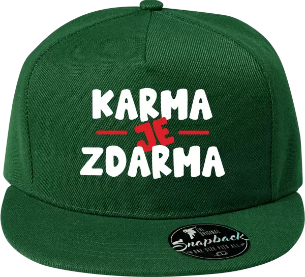 Snapback kšiltovka Karma je zdarma