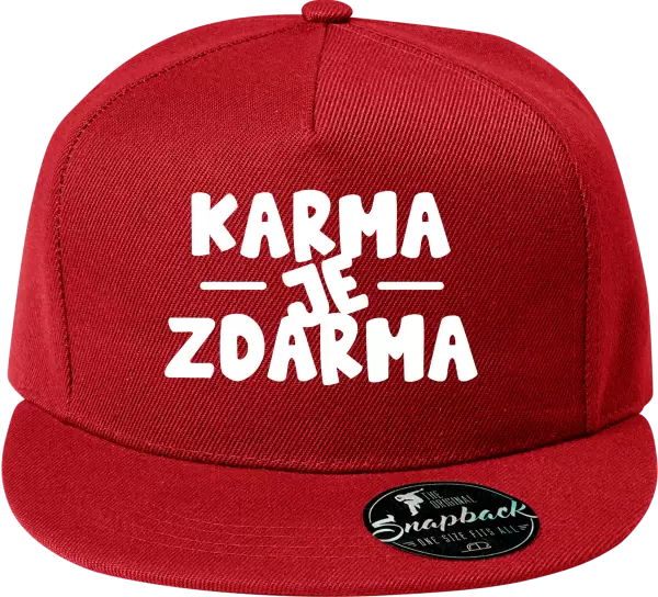 Snapback kšiltovka Karma je zdarma