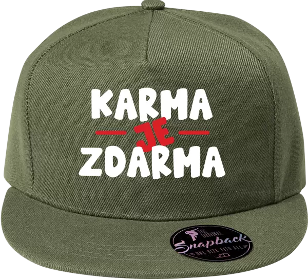 Snapback kšiltovka Karma je zdarma