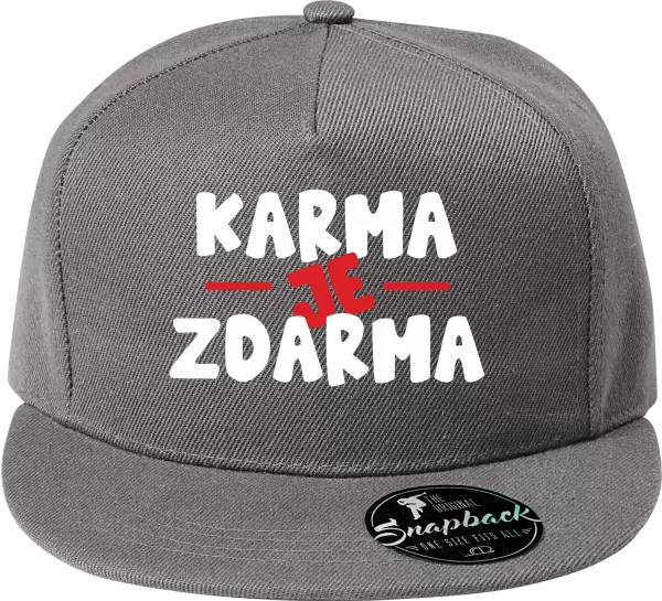 Snapback kšiltovka Karma je zdarma