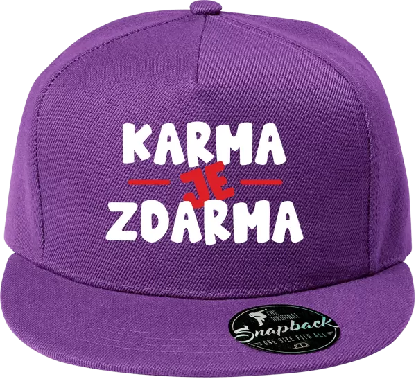 Snapback kšiltovka Karma je zdarma