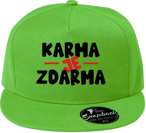 Snapback kšiltovka Karma je zdarma