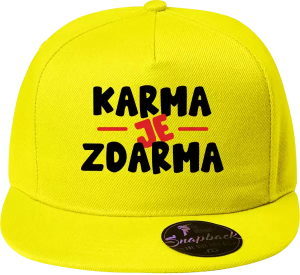 Snapback kšiltovka Karma je zdarma