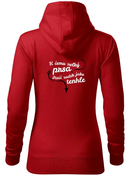 Dámská mikina K čemu velký prsa, stačí zadek jako tenhle