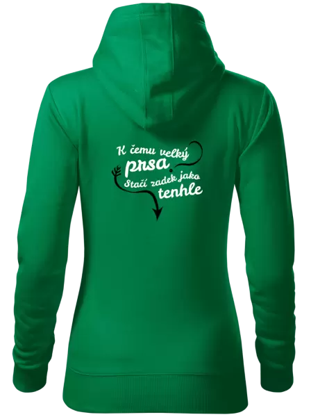 Dámská mikina K čemu velký prsa, stačí zadek jako tenhle