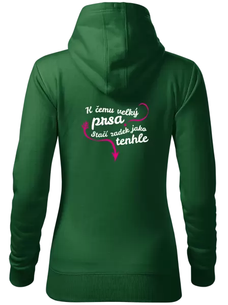 Dámská mikina K čemu velký prsa, stačí zadek jako tenhle