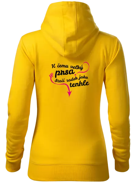 Dámská mikina K čemu velký prsa, stačí zadek jako tenhle