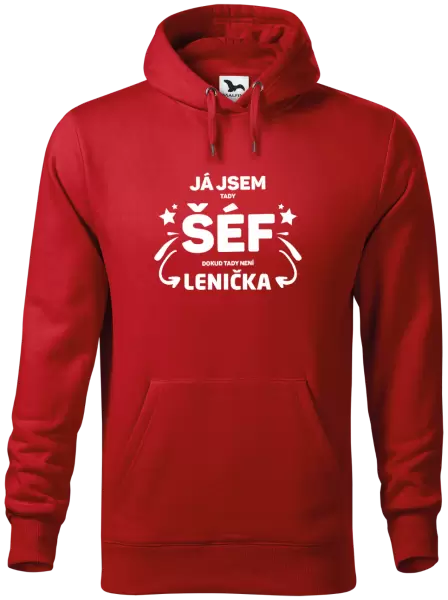 Pánská mikina Já jsem tady šéf, dokud tady není jméno.