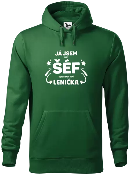 Pánská mikina Já jsem tady šéf, dokud tady není jméno.