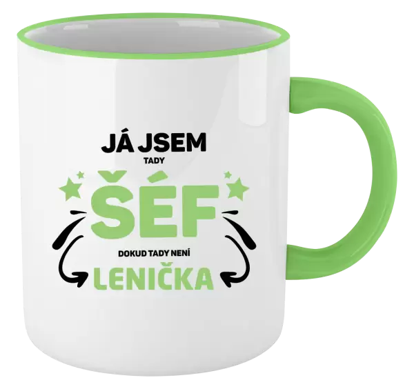 Hrnek Já jsem tady šéf, dokud tady není jméno.