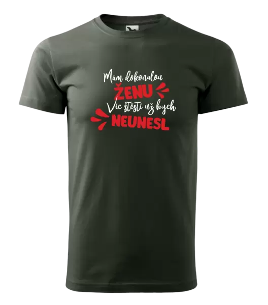 Pánské tričko Mám dokonalou ženu, víc štěstí už bych neunesl