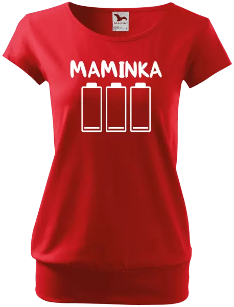 Dámske tričko Maminka - vybité baterky