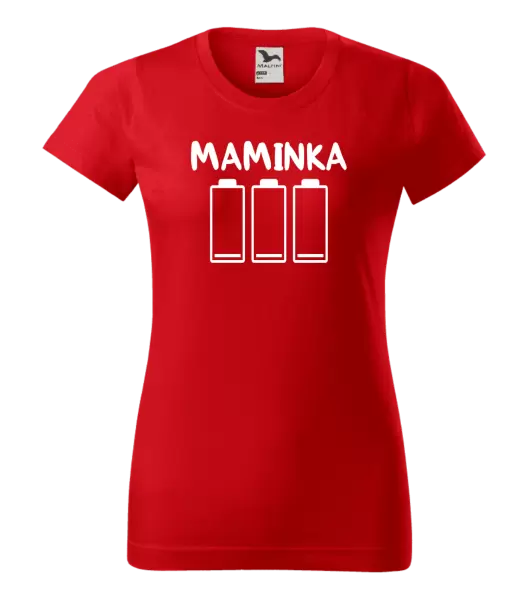 Dámské tričko Maminka - vybité baterie