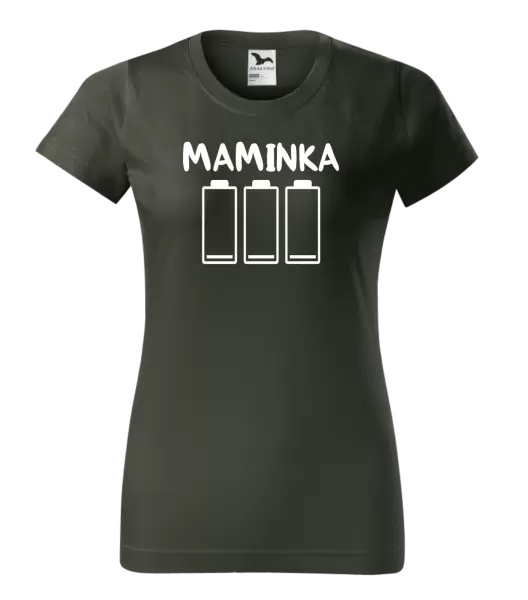 Dámské tričko Maminka - vybité baterie