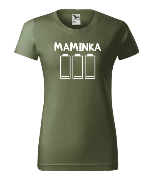 Dámské tričko Maminka - vybité baterie