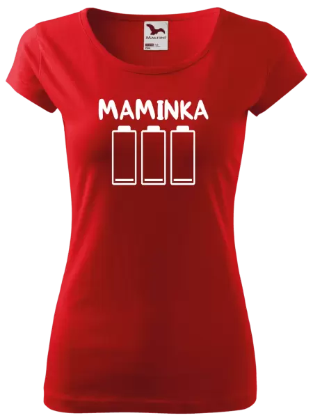Dámske tričko Maminka - vybité baterky