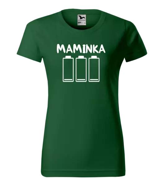 Dámské tričko Maminka - vybité baterie