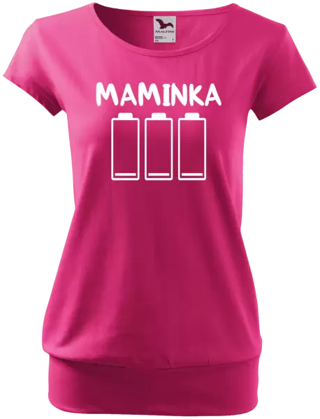 Dámské tričko Maminka - vybité baterie