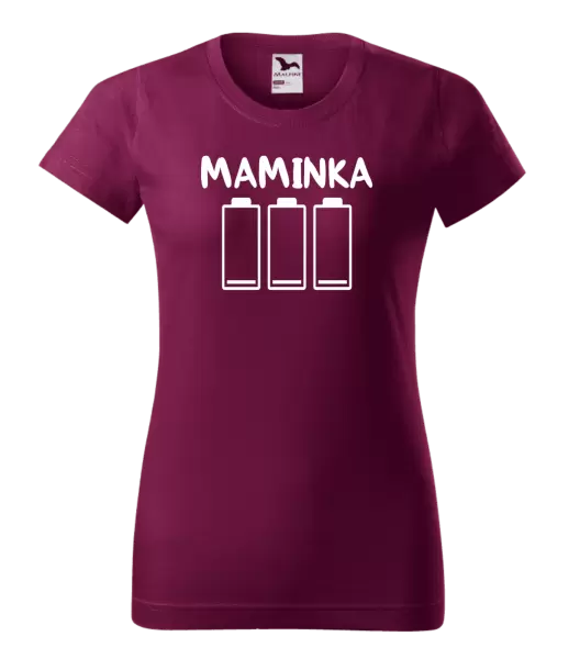 Dámské tričko Maminka - vybité baterie