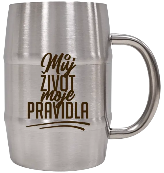 Nerezový chladicí půllitr Můj život, moje pravidla