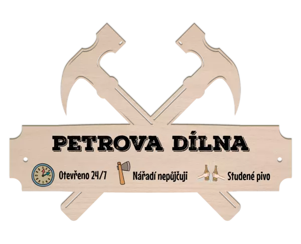 Dřevěná cedulka Nejlepší dílna
