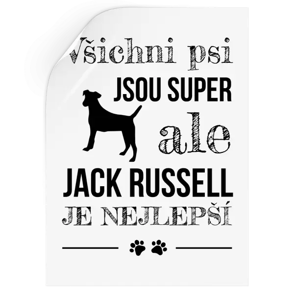Samolepka Jack Russel je nejlepší