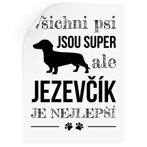 Samolepka Jezevčík je nejlepší