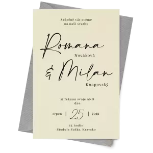 Papírové svatební oznámení EASY