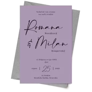 Papírové svatební oznámení EASY