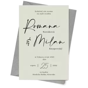 Papírové svatební oznámení EASY