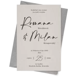 Papírové svatební oznámení EASY