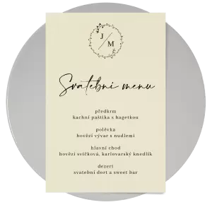 Papírové svatební menu RODIGO