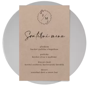Papírové svatební menu RODIGO