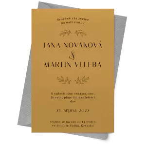 Papírové svatební oznámení MINA