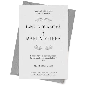 Papírové svatební oznámení MINA