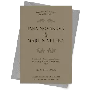 Papírové svatební oznámení MINA