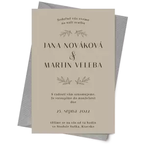 Papírové svatební oznámení MINA