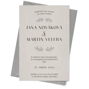 Papírové svatební oznámení MINA