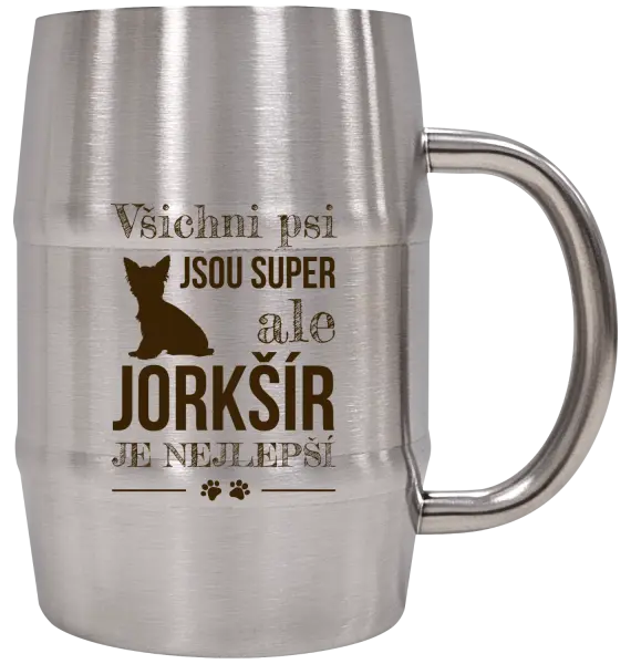 Nerezový chladicí půllitr Jorkšír je nejlepší