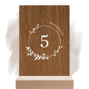 Dřevěné číslo stolu LOPY