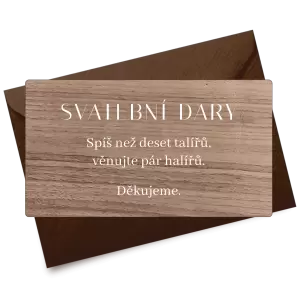 Dřevěná kartička dary LOPY