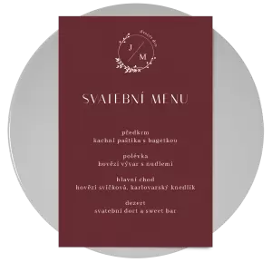 Papírové svatební menu LOPY