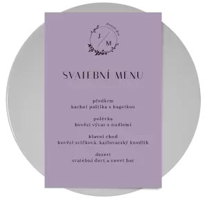Papírové svatební menu LOPY