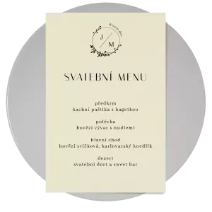Papírové svatební menu LOPY