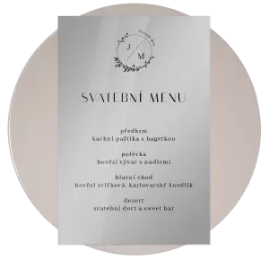 Plexi svatební menu LOPY