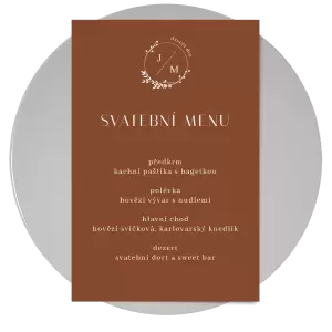 Papírové svatební menu LOPY
